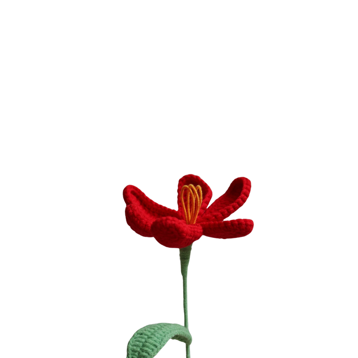 Losse gehaakte hibiscus rood