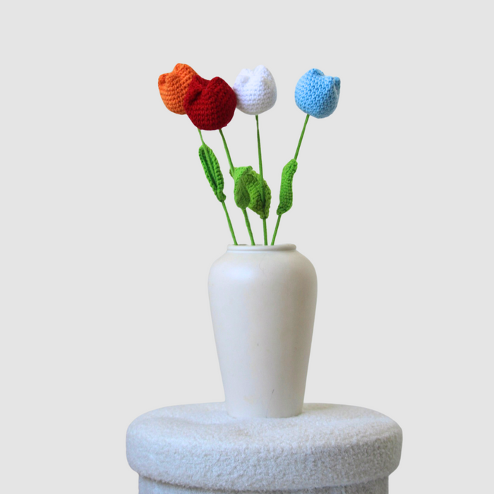 Gehaakt tulpenboeket, variant Nederland