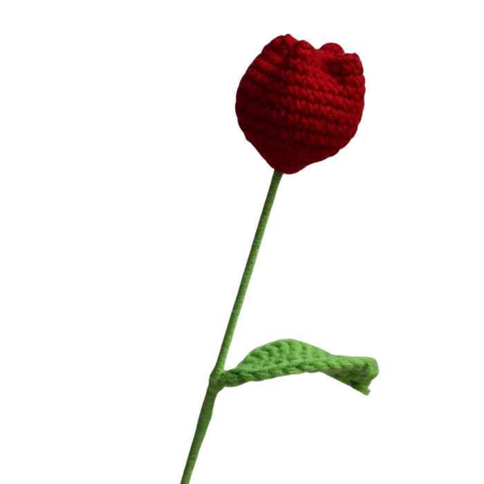Losse gehaakte tulp rood